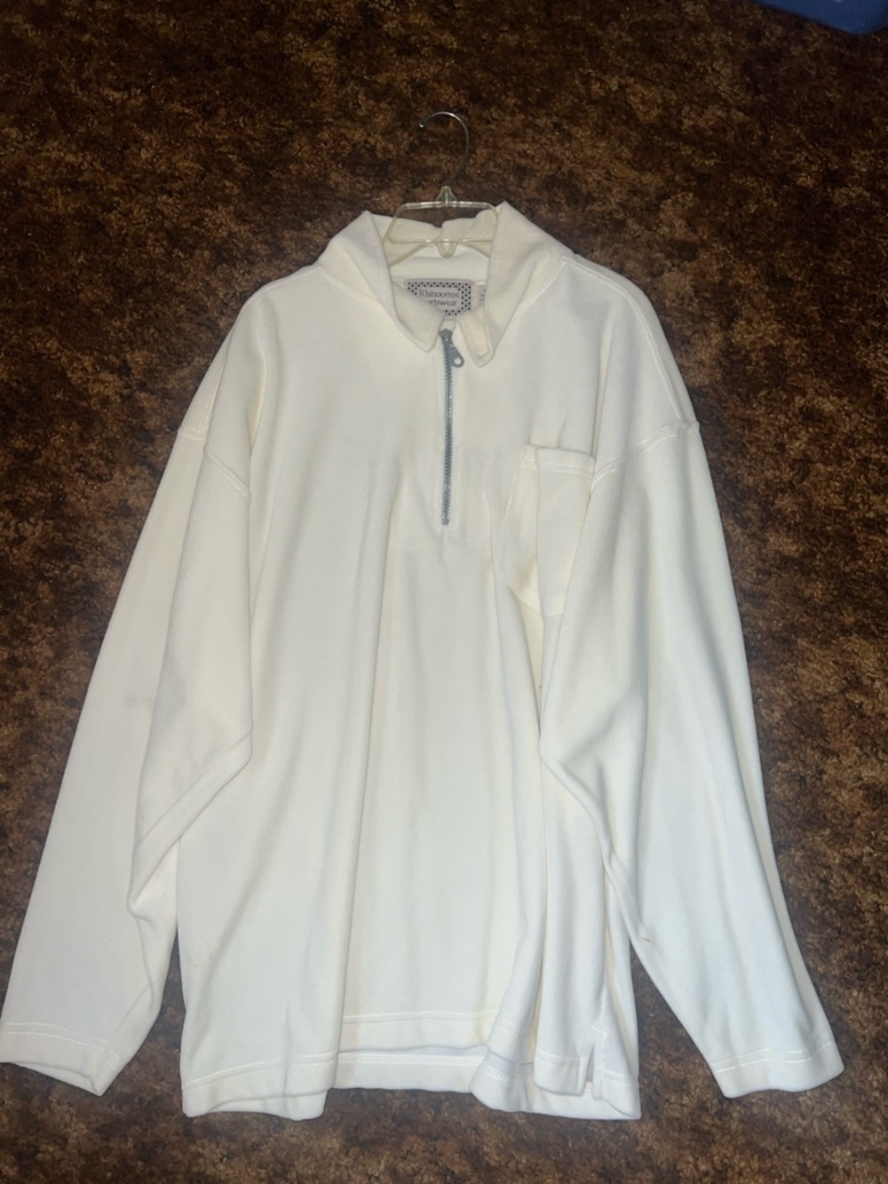 Men's Cream Half-Zip Pullover Sweater